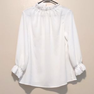 White Vintage Long Sleeve Blouse- Small
